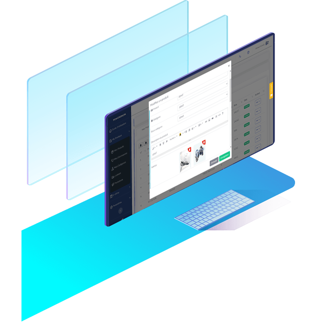Une animation qui montre comment ajouter un produit à son site ecommerce